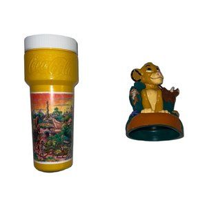 Vintage Disney Disneyland Lion King Simba Coca Cola Sports Sipper Cup Topper